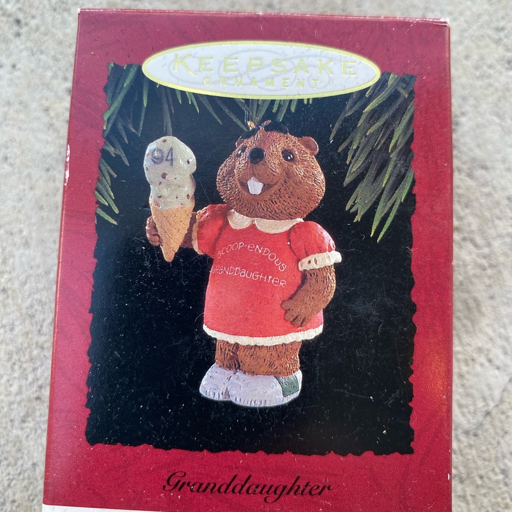 Vintage 1994 Holiday Hallmark Keepsake Granddaughter Christmas Tree Ornament